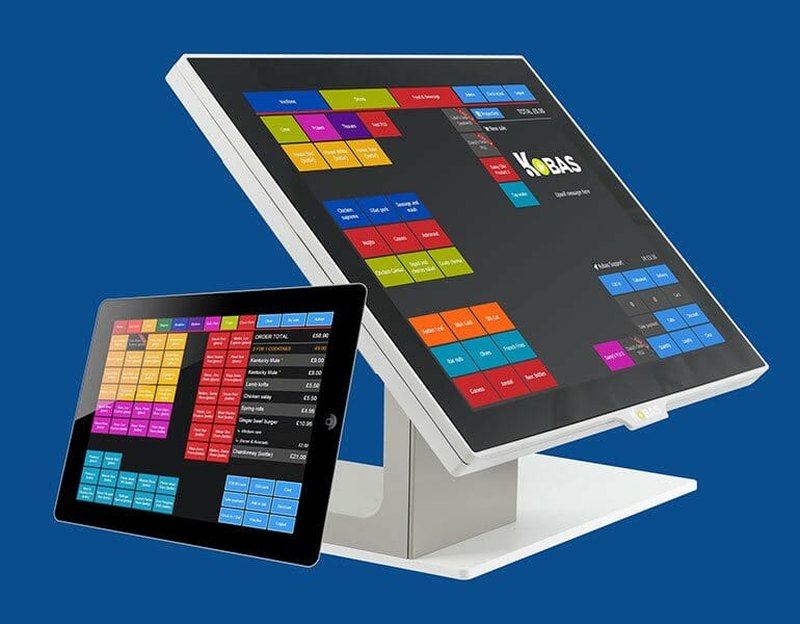The Kobas point of sale running on a countertop terminal and a tablet