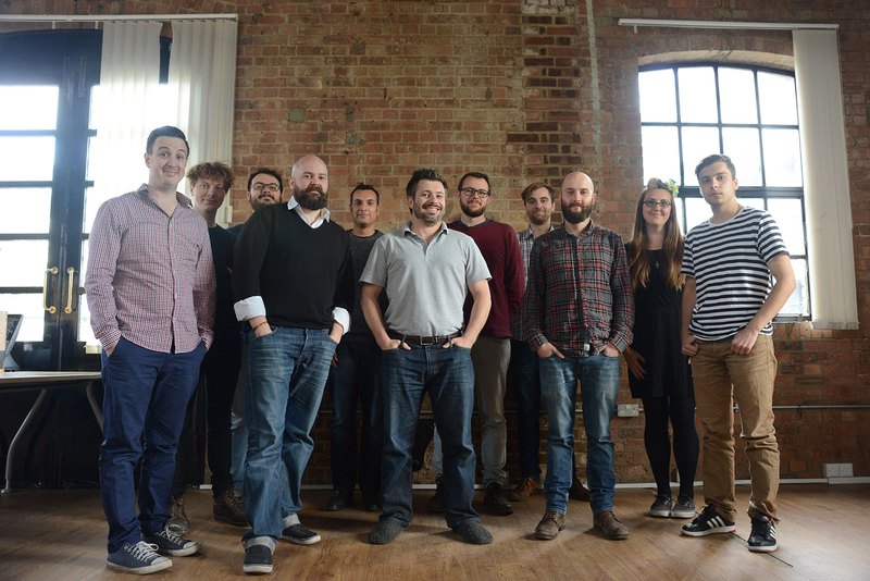 The Kobas team lined up in the London office